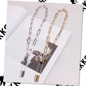 💙Safety Pin Chain Necklace